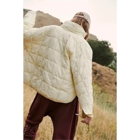 NWT Free People Pippa Packable Puffer Jacket Nylon Bomber FP Movement White - Picture 1 of 10